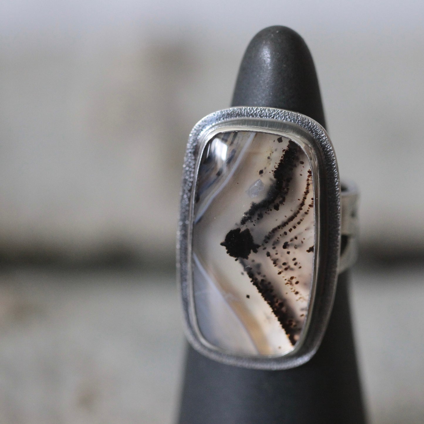 Montana Agate Sterling Silver Ring Sz 8.5-9 Free Shipping