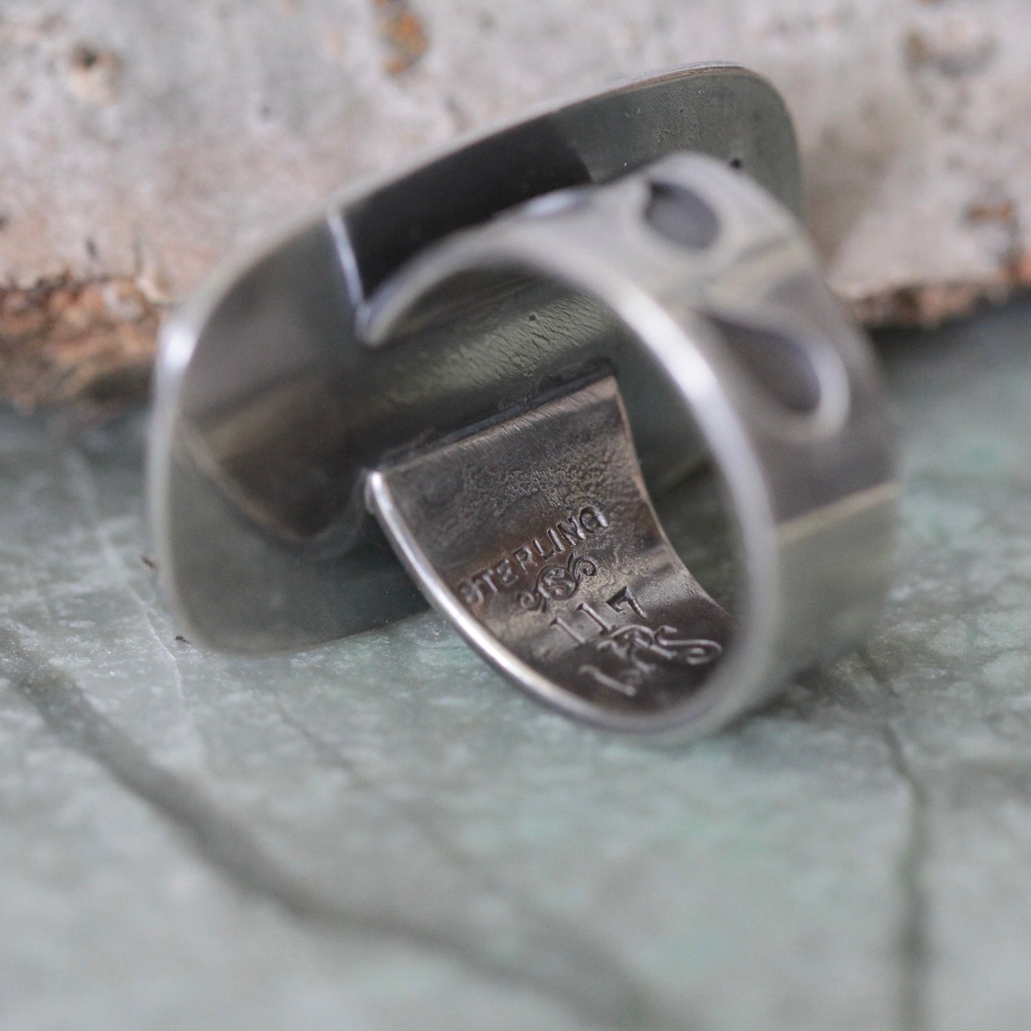 Montana Agate Sterling Silver Ring Sz 8.5-9 Free Shipping