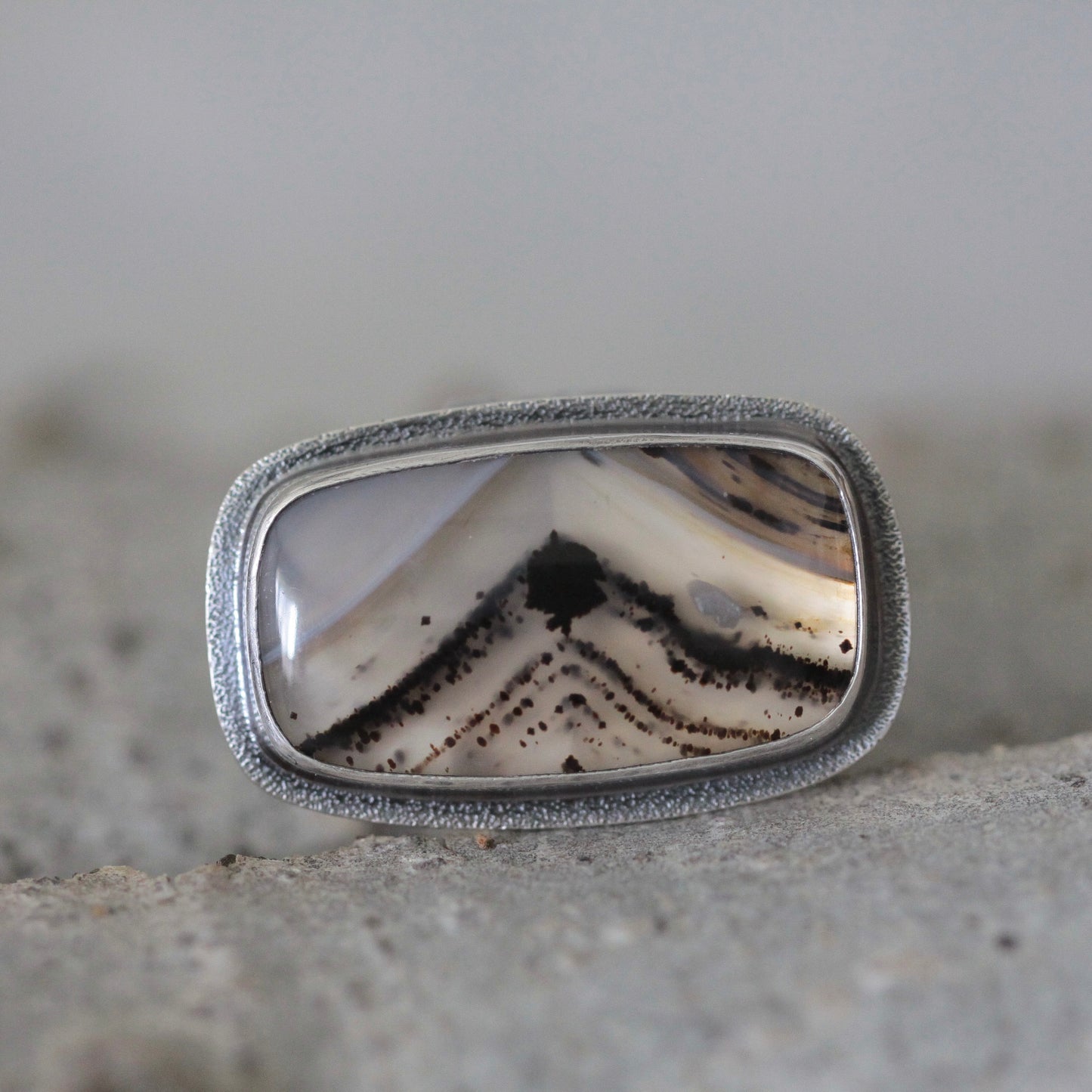 Montana Agate Sterling Silver Ring Sz 8.5-9 Free Shipping