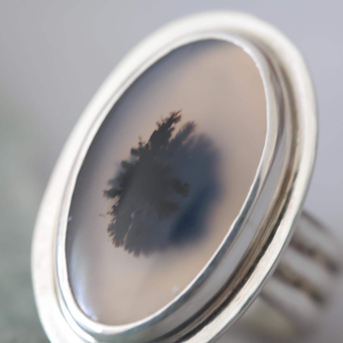 Montana Moss Yellowstone Agate Sterling Silver Ring size 6