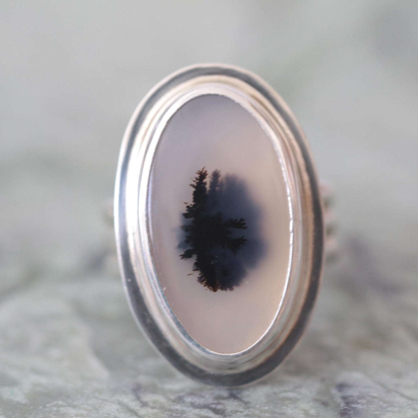 Montana Moss Yellowstone Agate Sterling Silver Ring size 6